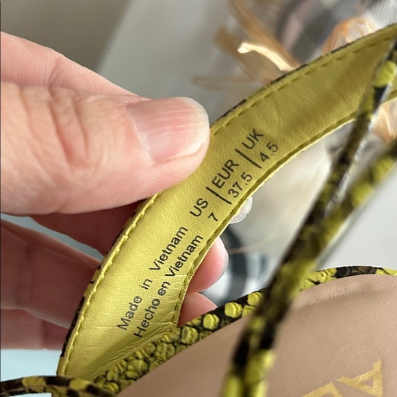 Aldo Yellow and Black Snake Print Heels - Picture 6 of 9